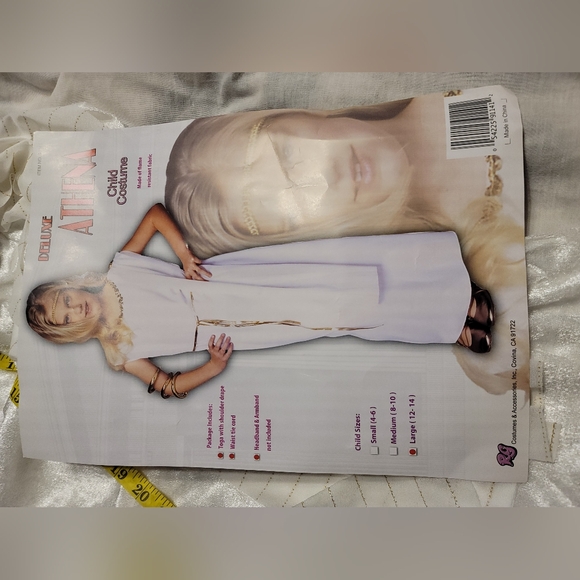 NWT DELUXE ATHENA GODDESS GREEK COSTUME GIRLS LARGE 12 TO 14 - Picture 9 of 9